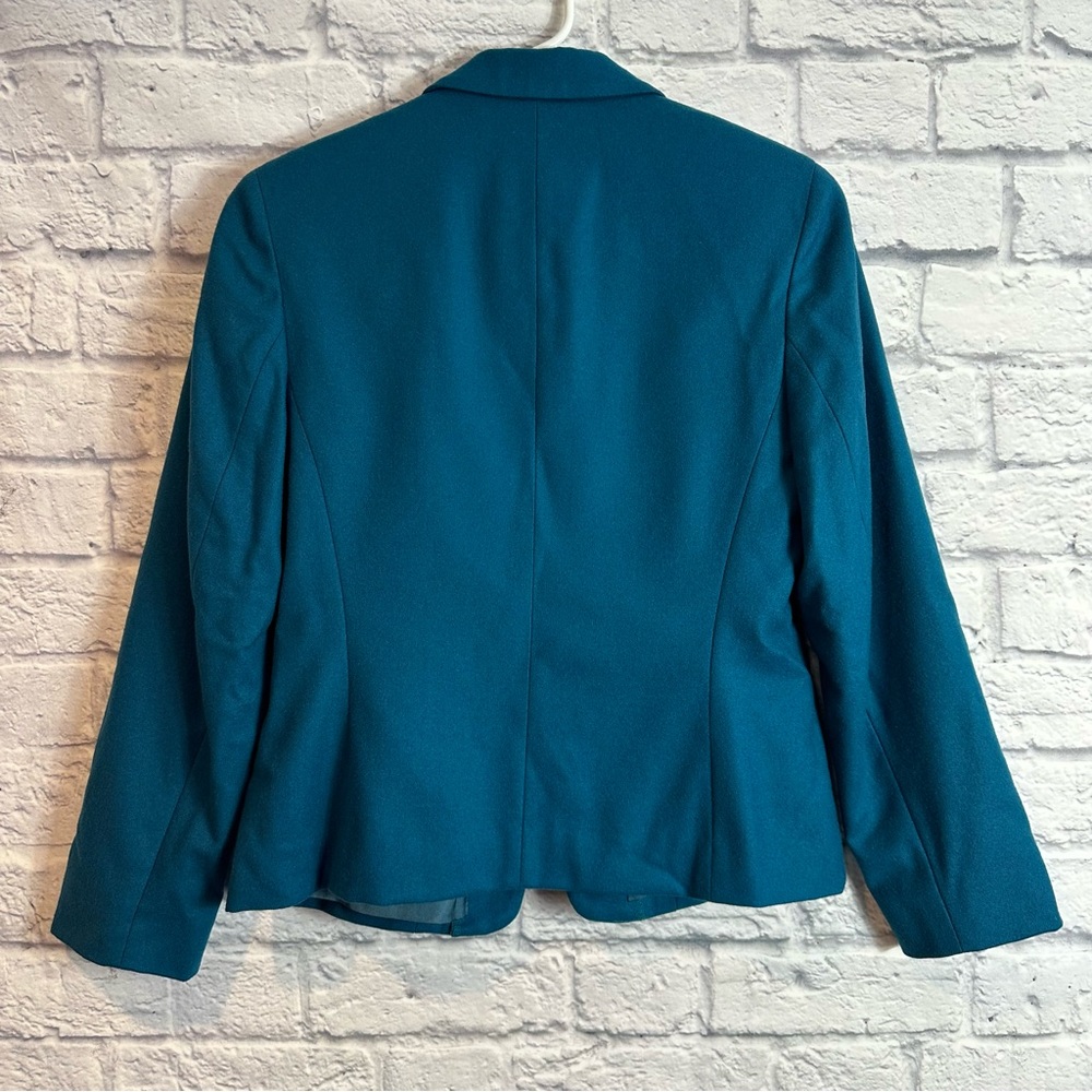Pendleton Teal Virgin Wool Single Button Blazer - image 3